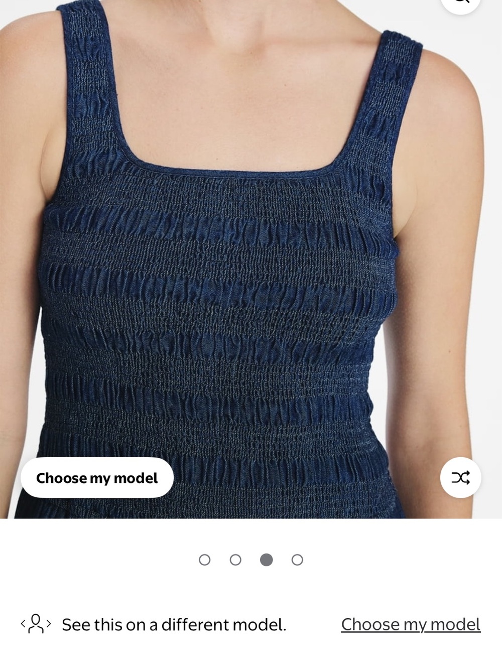 Free Assembly Dark Denim Smocked Tank Midi dress - Picture 2 of 7